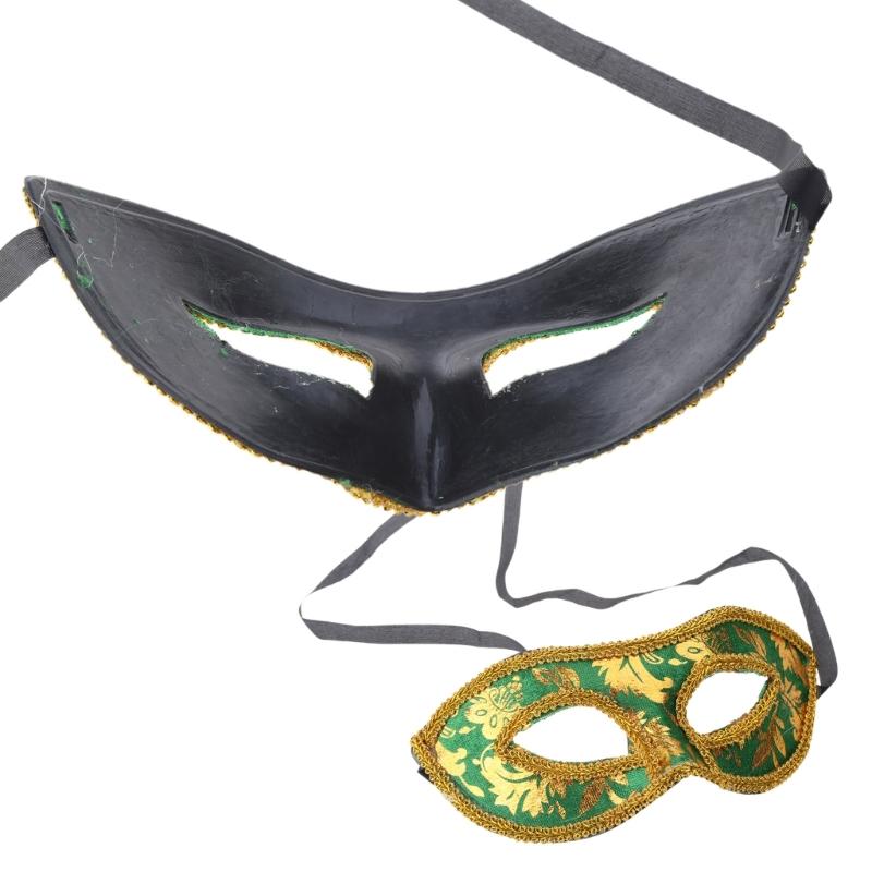 Male Half Face Mask Men Masquerade Mask Vintage-Venetian Mask Lightweight Party Mask for Costume Carnival Theme Parties
