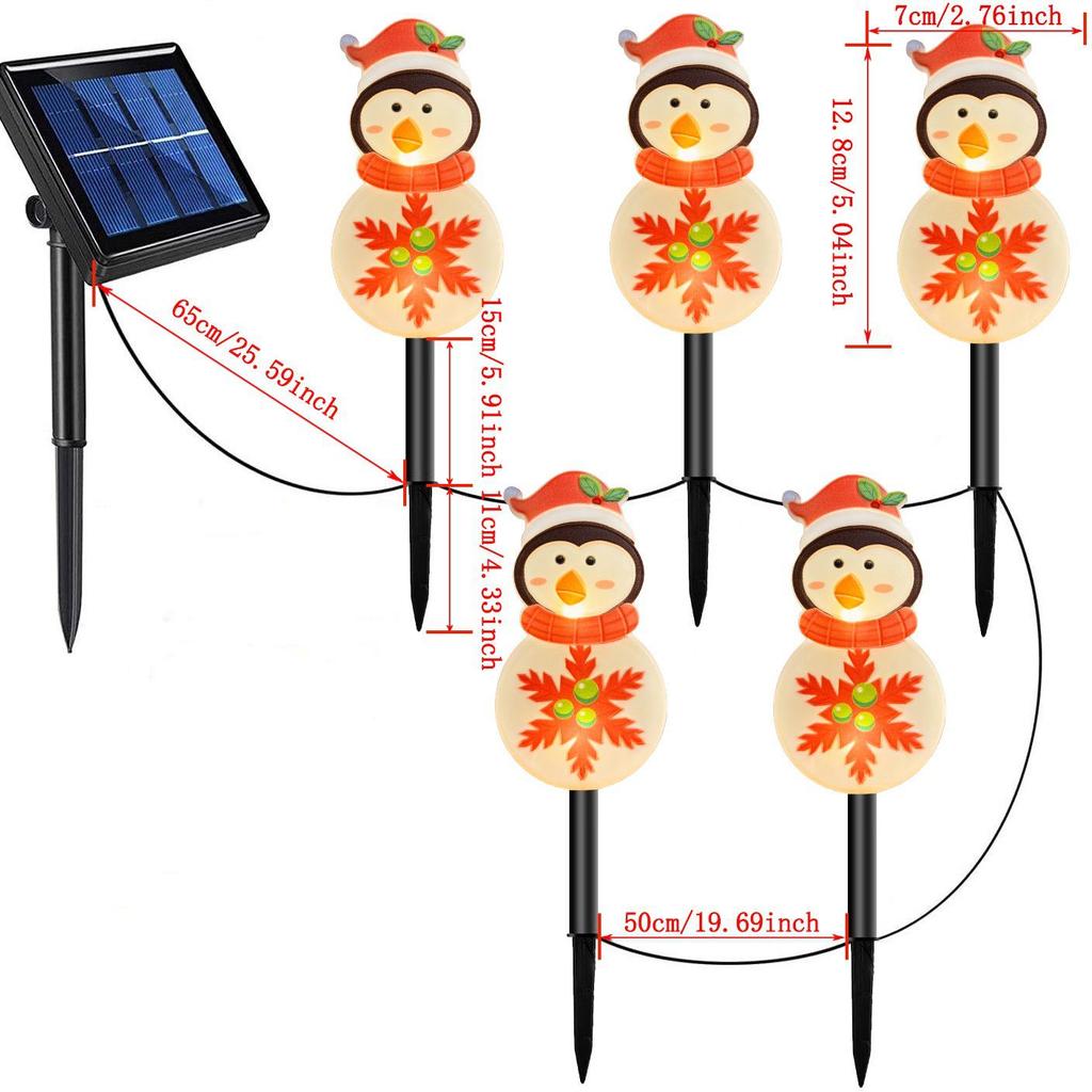Solar Santa Claus LED Garden Stake Lights for Outdoor Lawn and Courtyard
