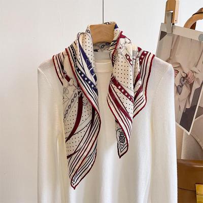 Versatile Double-Sided Silk Blend Square Scarf