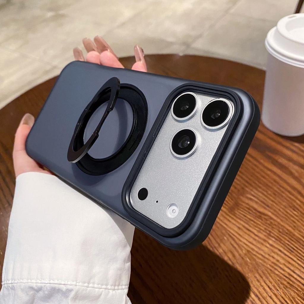 Applicable iPhone17ProMax Lafa Magnetic Bracket Mobile Phone Case Apple 16Pro Frosted 17 Protective Case