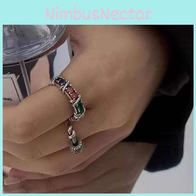 Exquisite Retro Geometric Design Open Adjustable Copper Ring For Women
