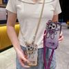 Lucky Bear Lanyard Mobile Phone Case Is Suitable for Apple 17PROMAX Anti-drop 16/15 Gradual Change Glitter 11/12 Personality