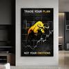 Abstract Bull Market Wall Street Power Bearish And Bullish Canvas Wall Art Decor Posters Print Wall Art Office Home Decor Gift