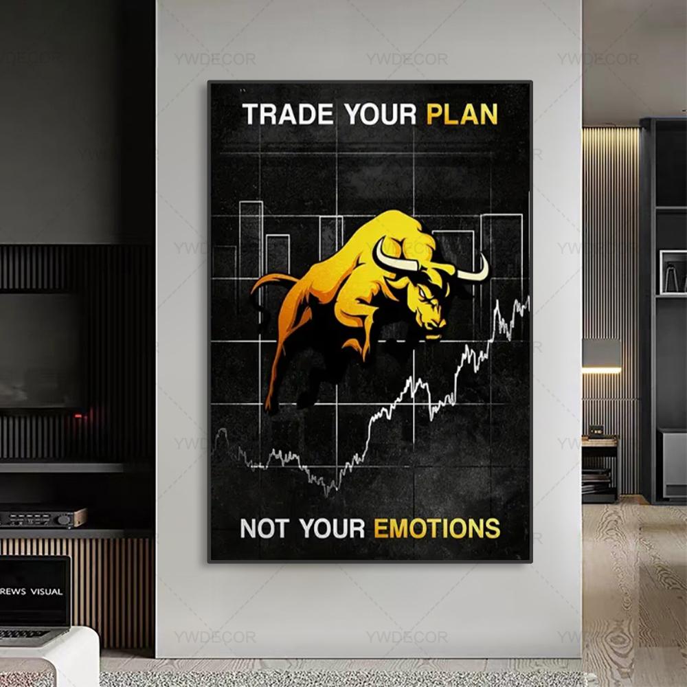 Abstract Bull Market Wall Street Power Bearish And Bullish Canvas Wall Art Decor Posters Print Wall Art Office Home Decor Gift