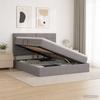 LED Storage Bed with Mattress Taupe 160 x 200 cm Fabric
