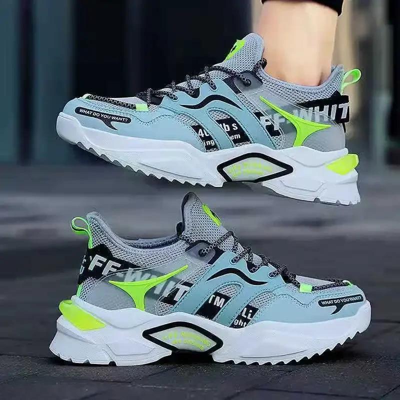 Men's Sneakers Autumn 2024 New Breathable Non Slip Lace Up Casual Round Thick Sole Comfort Running Shoes Zapatillas De Hombre