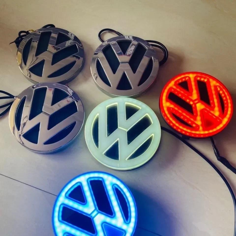 2025 Hot Volkswagen 11CM 4D LED Car Front Rear Emblem Badge light For VW Polo Golf Jetta Beetle CC Tiguan Touran Passat MK7 MK5 blu