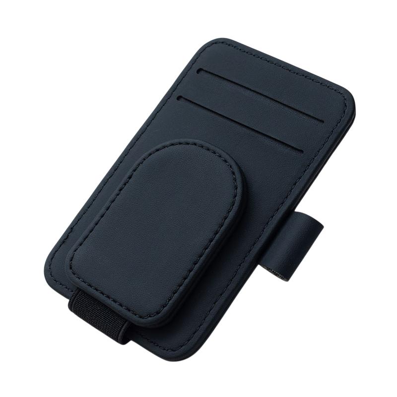 Multifunctional Pu Leather Car Sun Visor Glasses Holder Creative Sunshade Sunglasses Storage Case Magnetic Clip Pen Card Holder