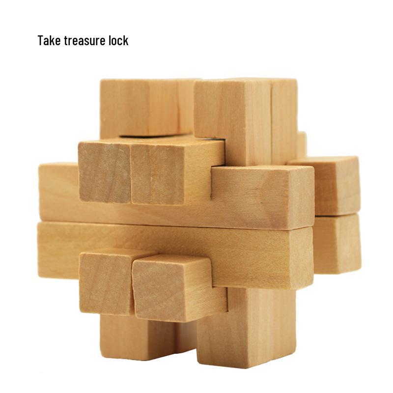 100-Piece Kongming Lock Wooden Puzzle Set for Kids and Adults