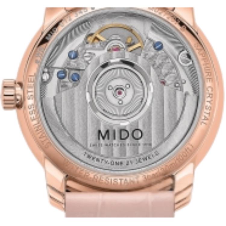 Mido Baroncelli serisi mekanik mekanizma 30 metre su geçirmez kadın saati İsviçre saati 33mm gümüş kadran deri kayış M027.207.36.010.00