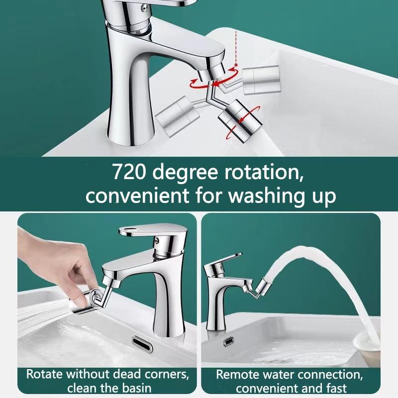720 Degree Universal Tap Aerator Splash-proof Swivel Water Saving ABS Plastic Faucet Spray Head Wash Basin Tap Extender Adapter