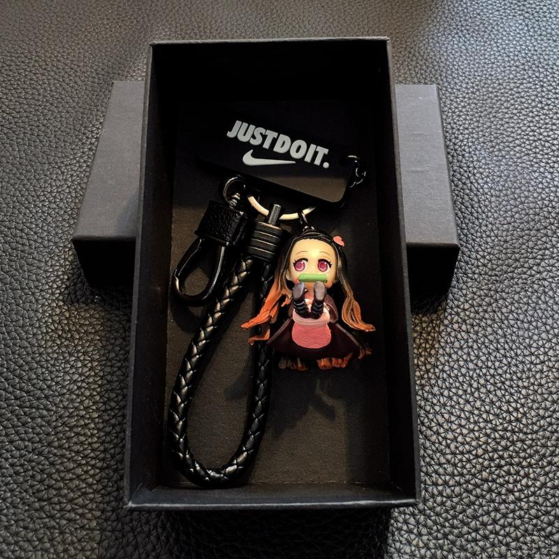 Keychain Pendant Anime Demon Slayer Kimetsu No Yaiba Kamado Tanjirou Double Sided HD Bag Pendant Gift For Fans Cosplay Props Jewelry Gift