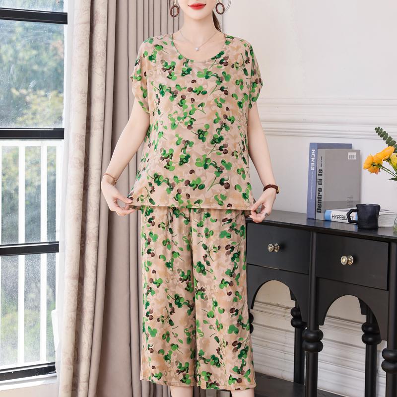 Elegant Women's Pants Sets Summer Vintage Clothes Casual Plus Size 2 Piece Sets