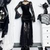 Women's Gothic Lace Long-Sleeve Halloween Mermaid Dress