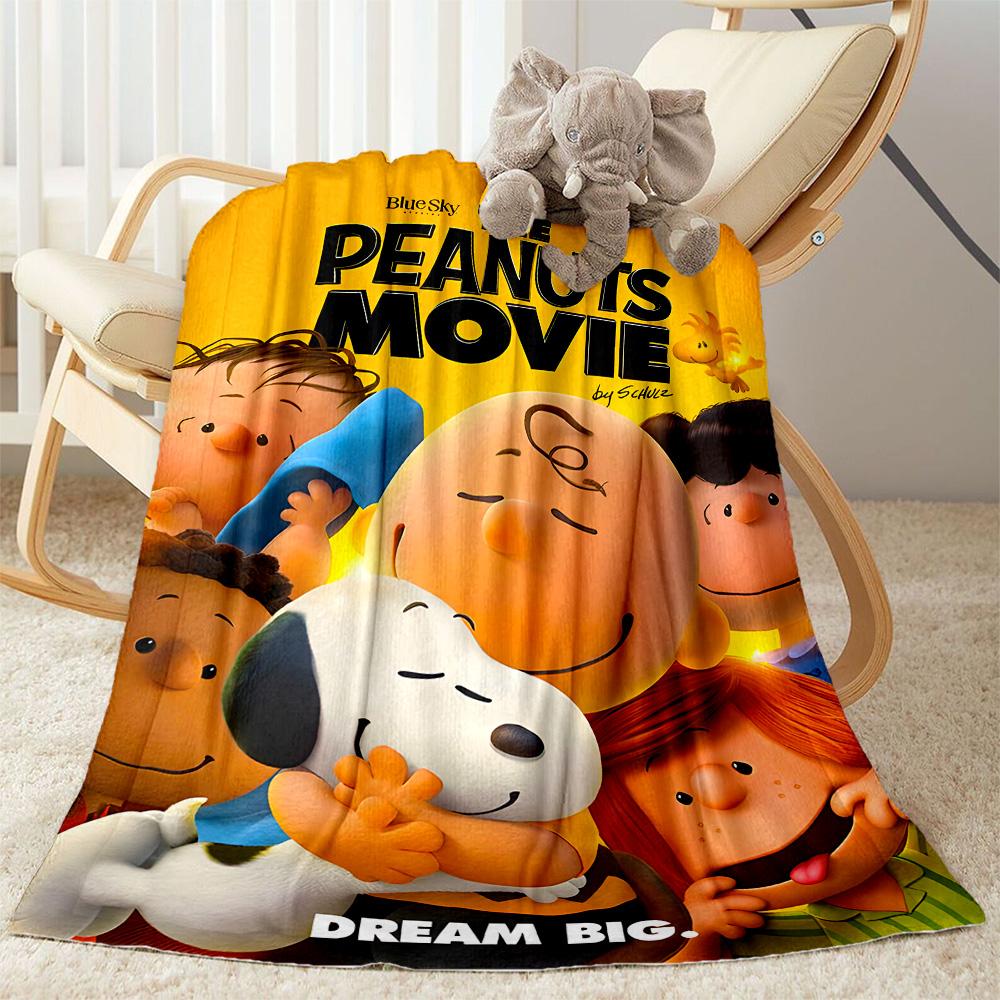 Peanuts Characters Panels Blanket Durable Comfort Perfect for Seaside Chair Sofa All-Season Use Modern Style Birthday Christmas Gift Blanket