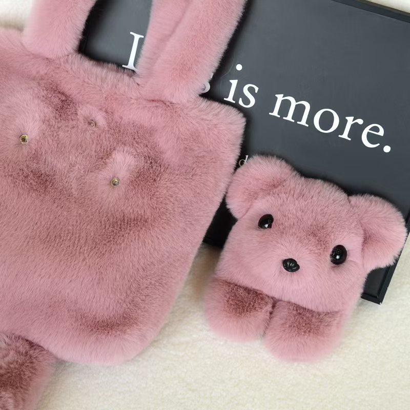 New Fluffy Koala Faux Fur Tote Bag - Large Capacity, High Fashion, Versatile for Autumn/Winter
