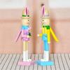 Wooden Rabbit Nutcrackers With Safe Paint 25cm High Decorative Toy for Easter Celebration & Kids Room Mood Gift