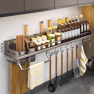 Punch-Free Kitchen Storage Rack with Knife Holder