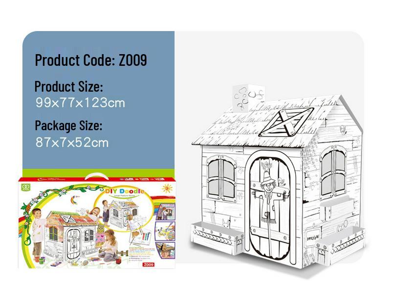 DIY Cardboard House Model: Early Education Puzzle & Painting Toy for Kids