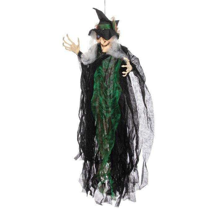 Décoration à suspendre sorcière lumineuse 110 cm
