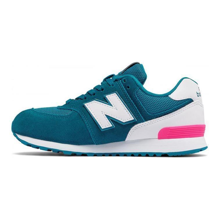 New Balance NB 574 'High Visibility' Low Top Running Shoes White Blue Teenagers KL574CJG
