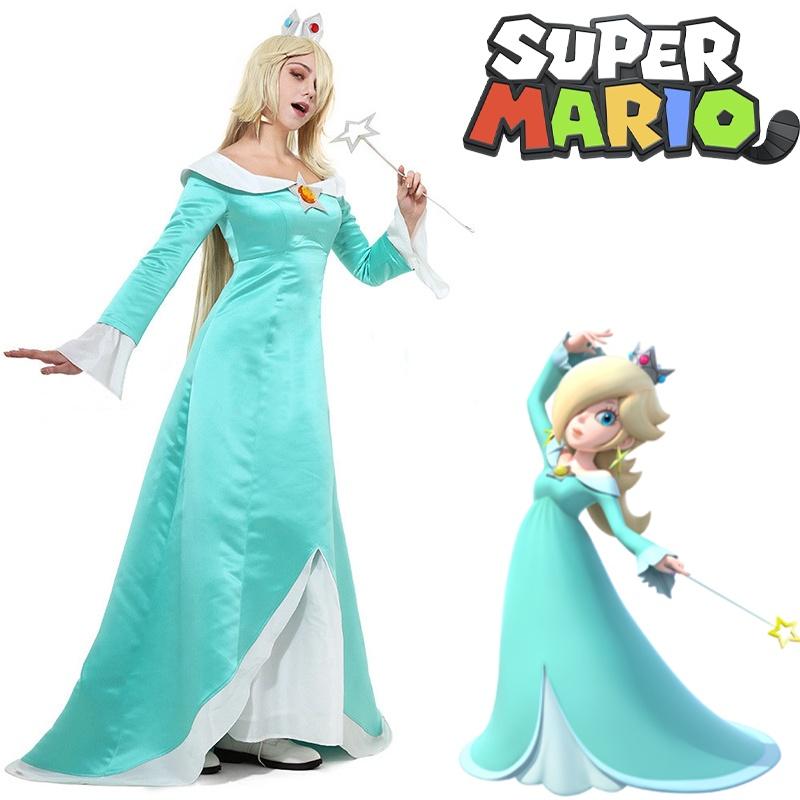 Rosalina Cosplay Kleid Aus Super Mario Galaxy Komplettes Set Mit Krone
