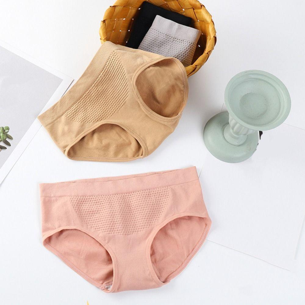 5PCS Cotton Crotch Seamless Briefs Panties Women Underwear Comfortable Simple Underpants  Gift
