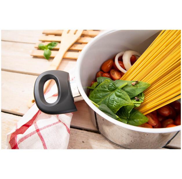GENIUS CERAFIT STEEL Ceramic Coated Saucepan 20 Cm 3.5 Liters with Glass Lid