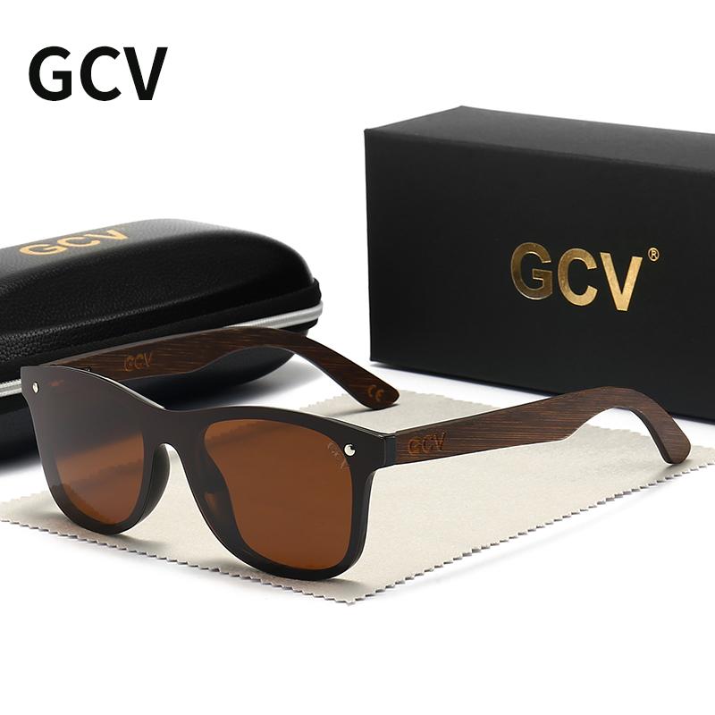 

GCV Natural Wooden Photochromic Sunglasses Men Polarized Fashion Sun Glasses Original Wood Oculos De Sol Masculino Polarized