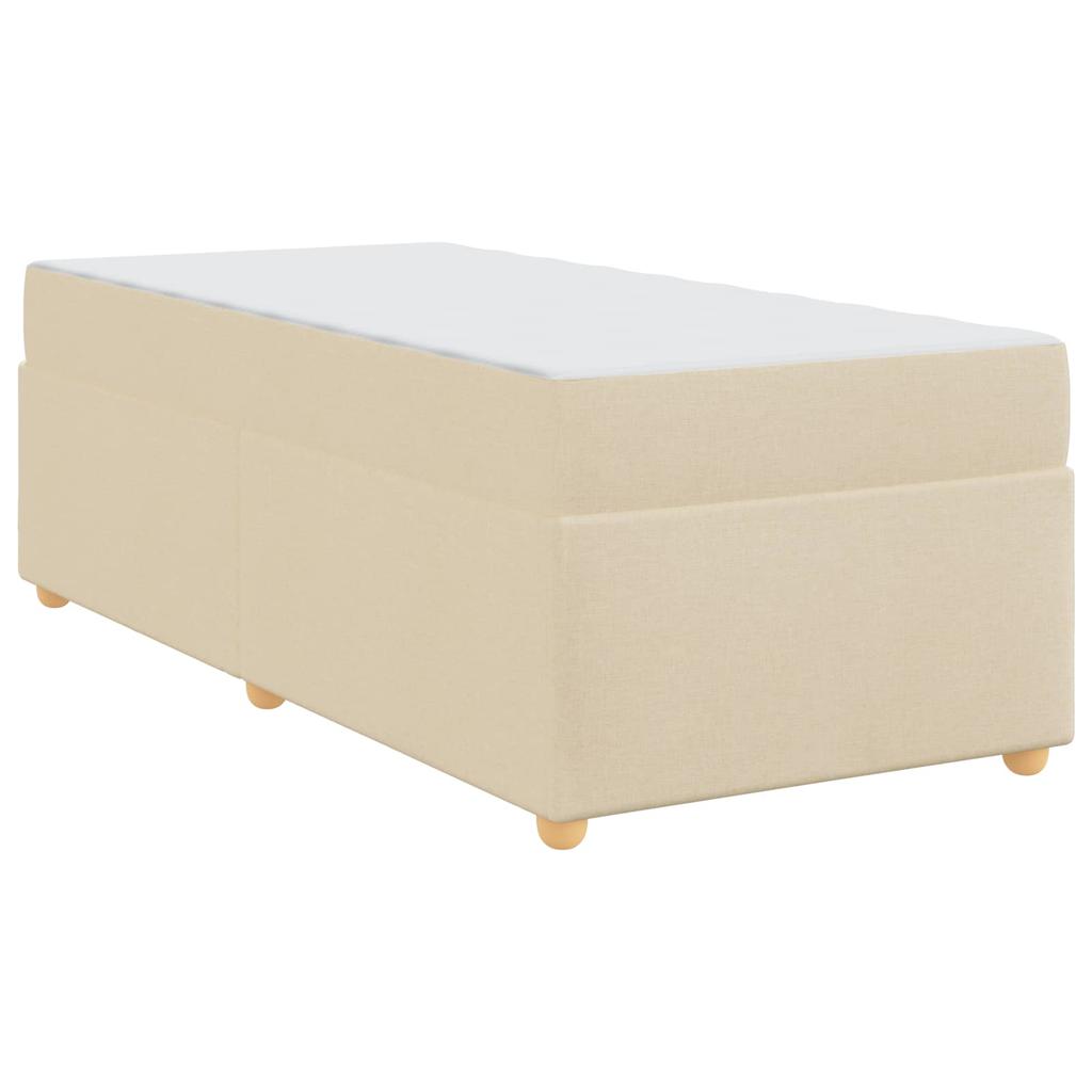 Bed Frame with Mattress Cream 80 x 200 cm Fabric