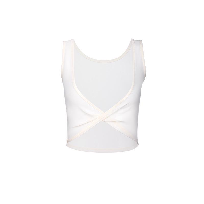 

Дышащий сетчатый жилет для йоги: Двусторонний кроссбэк с коротким рукавом для спорта и фитнеса L