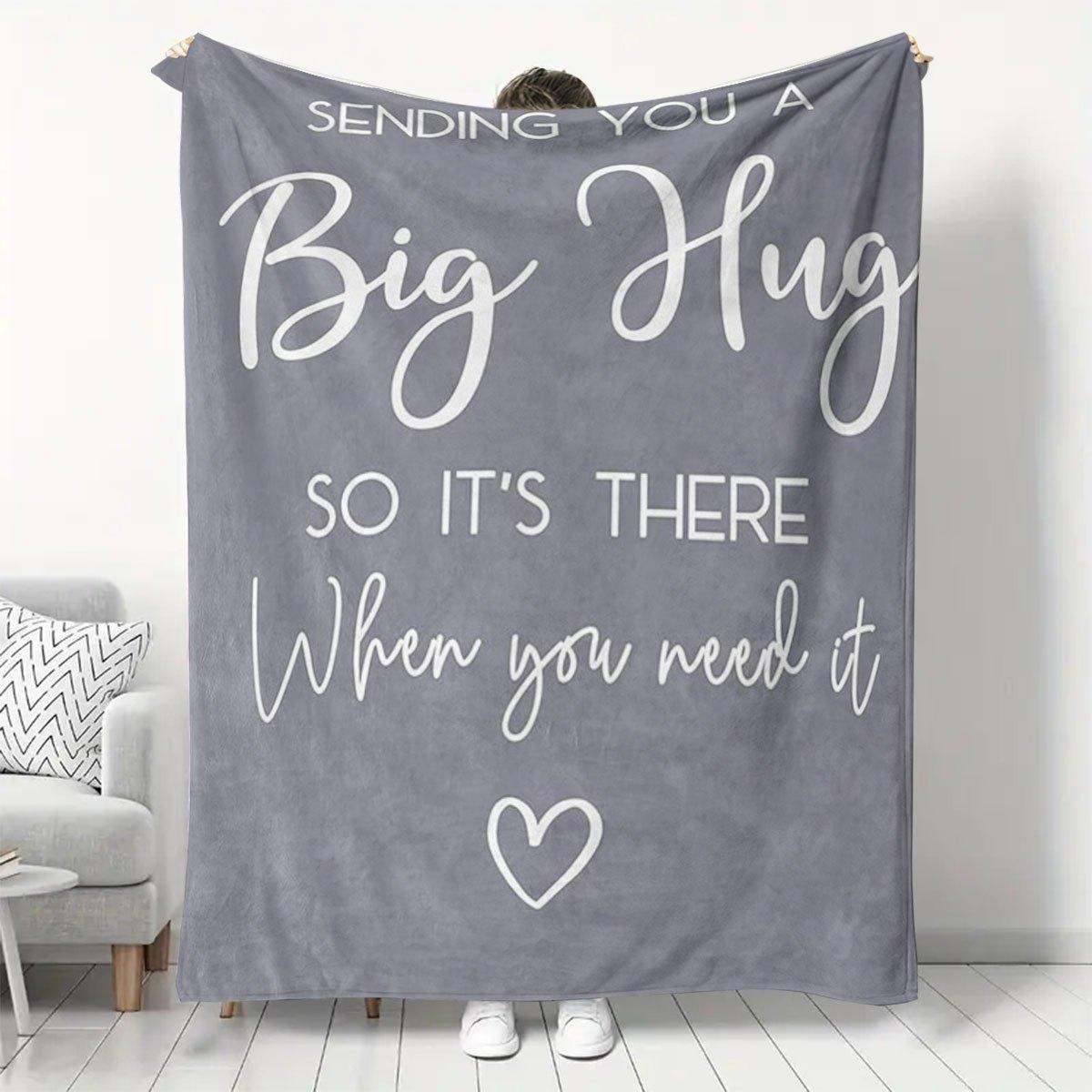 

Cozy Plush Hug Print Flannel Blanket AllSeason Mixed Color Home Gift Decor 75x100cm (30x40inch)