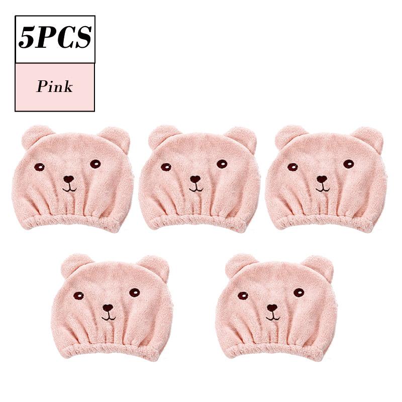 FASHION Lovely Little Bear Hair Drying Cap Towel Microfiber Quickly Dry Hair Shower Hat Wrapped Towels Bathing Cap Bathroom Accessories