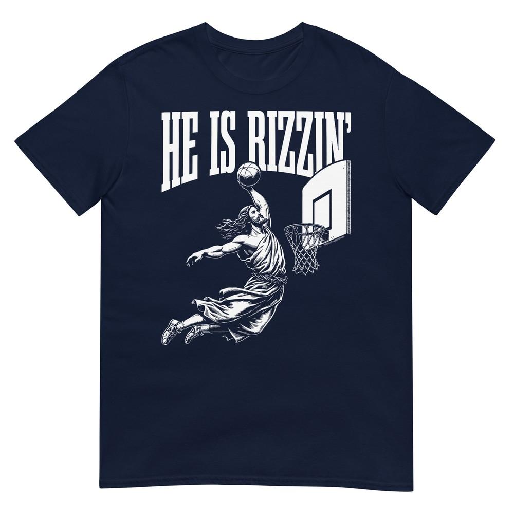 He Is Rizzin Funny Jesus Basketball Meme Tshirt S
