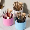 Drillless Cosmetic Brush Holder 360 Degree Rotating Spacious Makeup Organizers Cups For Desk Bathroom Countertop