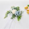 Wedding Aisle Decorations Chair Back Flower Decorations Artificial Flower with Long Ribbon for Ceremony Wedding Party