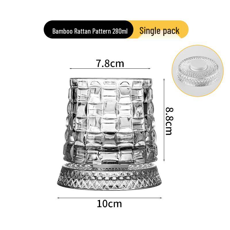 Premium Rotating Crystal Glass Tumbler: Decompression Spin Cup for Wine, Whiskey, or Beer