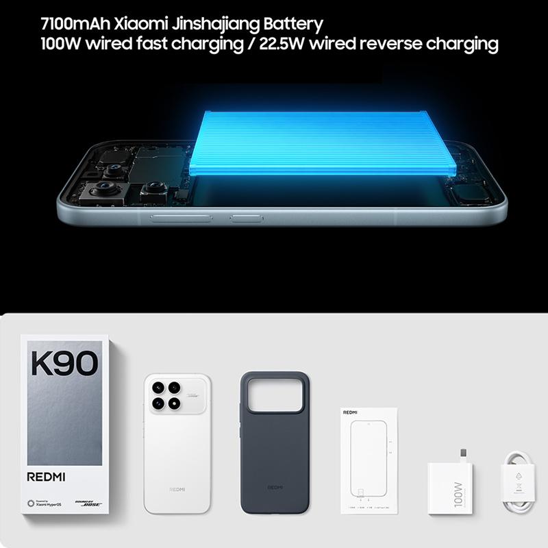 Global Rom Xiaomi Redmi K90 Smartphone Qualcomm Snapdragon 8 Elite Octa Core 100W Wired HyperCharge 7100mAh Battery eSports Games