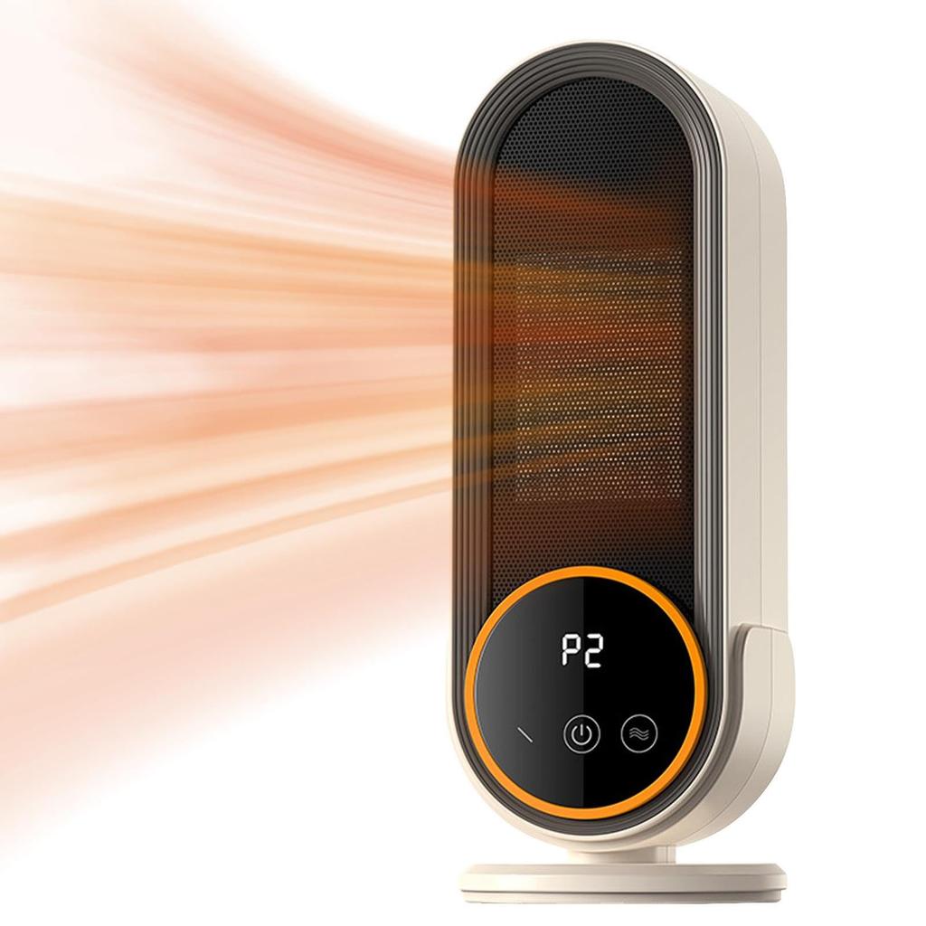 1200W Ceramic PTC Portable Space Heater Fast Heating Desktop Electric Heater Adjustable Thermostat Remote Control Timer Indoor