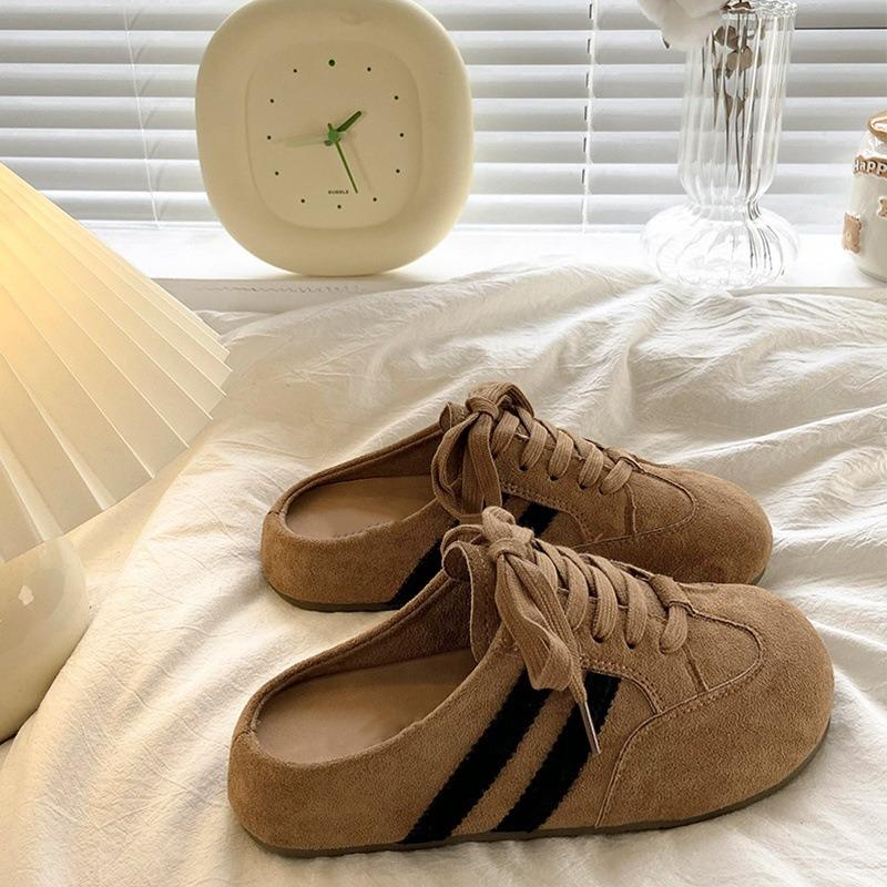 Temperament bag head half slippers women wear new summer and autumn thick bottom lazy one pedal