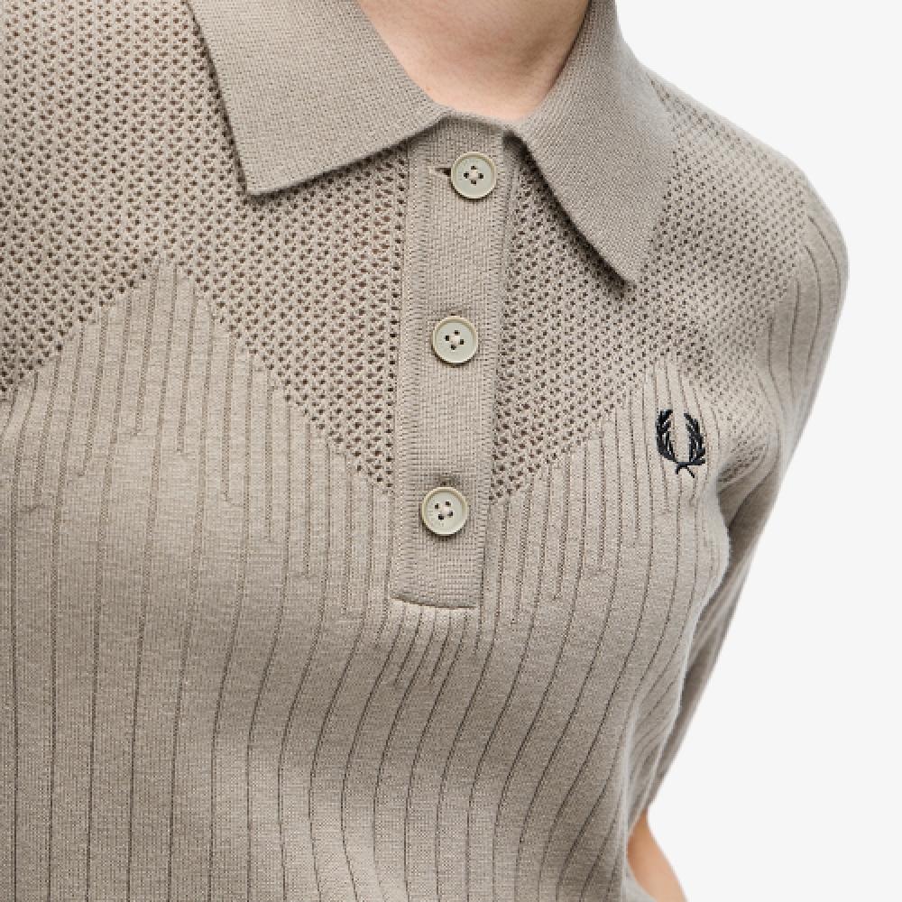 Fred Perry [womens] Pointel Detail Wool Knit Shirt  U54  Afpf2417112 U54