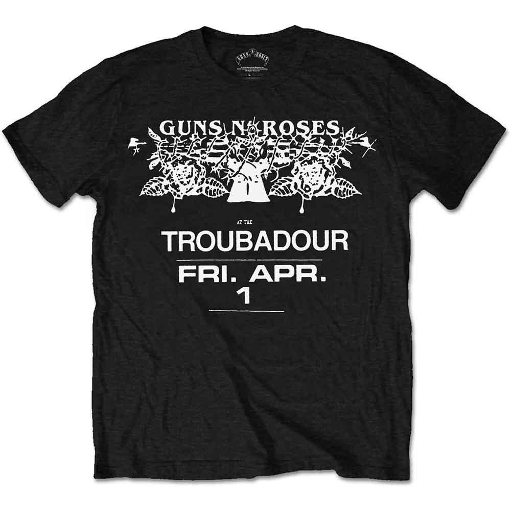Guns N  Roses Troubadour Flyer T-Shirt Black New XL