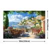 2D Mediterranean Seaside Backdrop for Summer Vacation Photoshoot