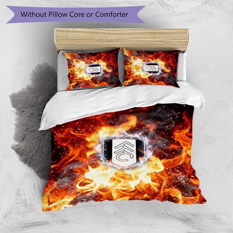 Set Lenzuola Fulham Calcio Stampato 3 Pezzi, Comodo Set Copripiumino per Camera da Letto Amico della Pelle