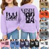 Kids Long Sleeve Loose Fit Pullover Neck Sweatshirt with Letter Print