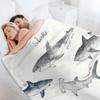 Sharks - Landscape Format Throw Blanket Multi Purpose Soft Warm Blanket for Home Travel