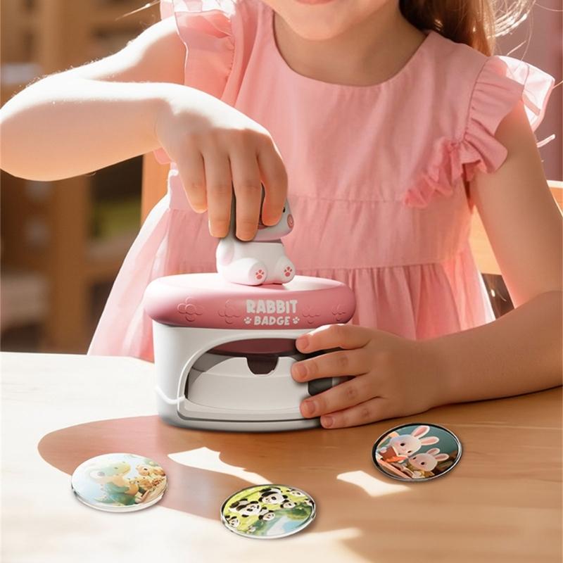 Kituri Artizanale pentru Copii Mașină de Făcut Insigne Plastic Sigur Mașină de Presat Insigne Jucărie Pentru Copii Proiect Artizanal Educativ Timpuriu Jucărie