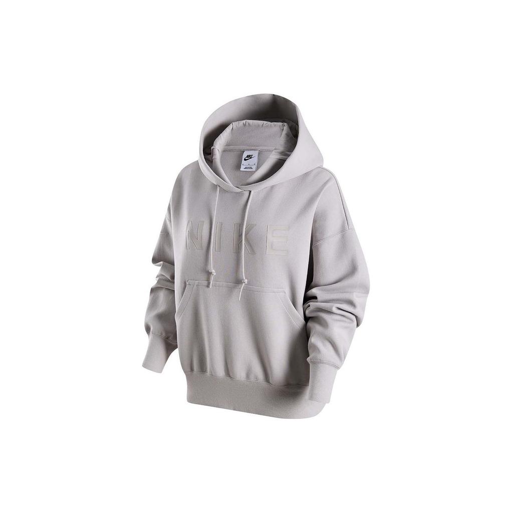 Nike Solid Color Casual Loose Hooded Pullover Long Sleeve Sweatshirt Women sweatshirt Gray HF5039-012