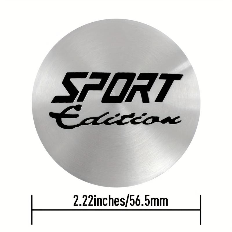 Set of 4 56Mm Sports Car Wheel Hub Center Cap Stickers Aluminum Alloy Decals Car Decoration Stickers Wheel Stickers Silver Color