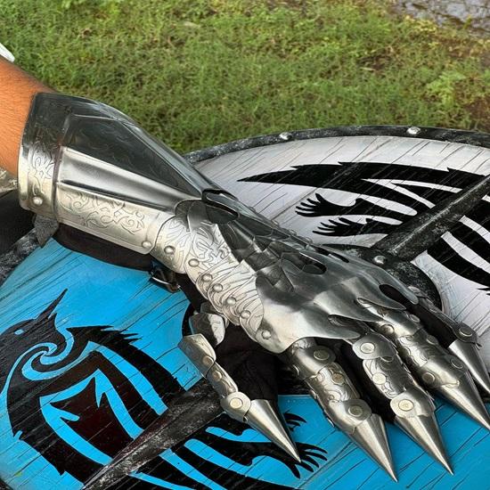 Gloves Armor Gauntlets Halloween Cosplay Accessories Halloween Roleplay Costume Larp Armor Steel Gloves